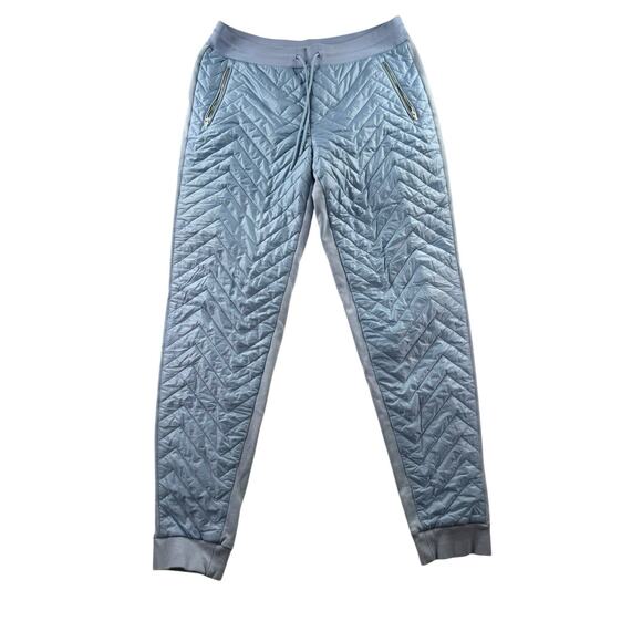 Athleta Solstice Apres Ski Down Jogger Size 12T Tall Blue Puffer Quilted - Picture 1 of 9